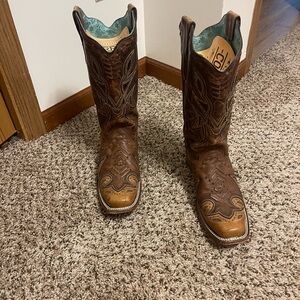 Brown Leather Heeled Boots